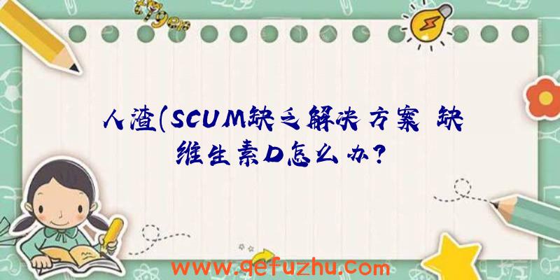 人渣(SCUM缺乏解决方案